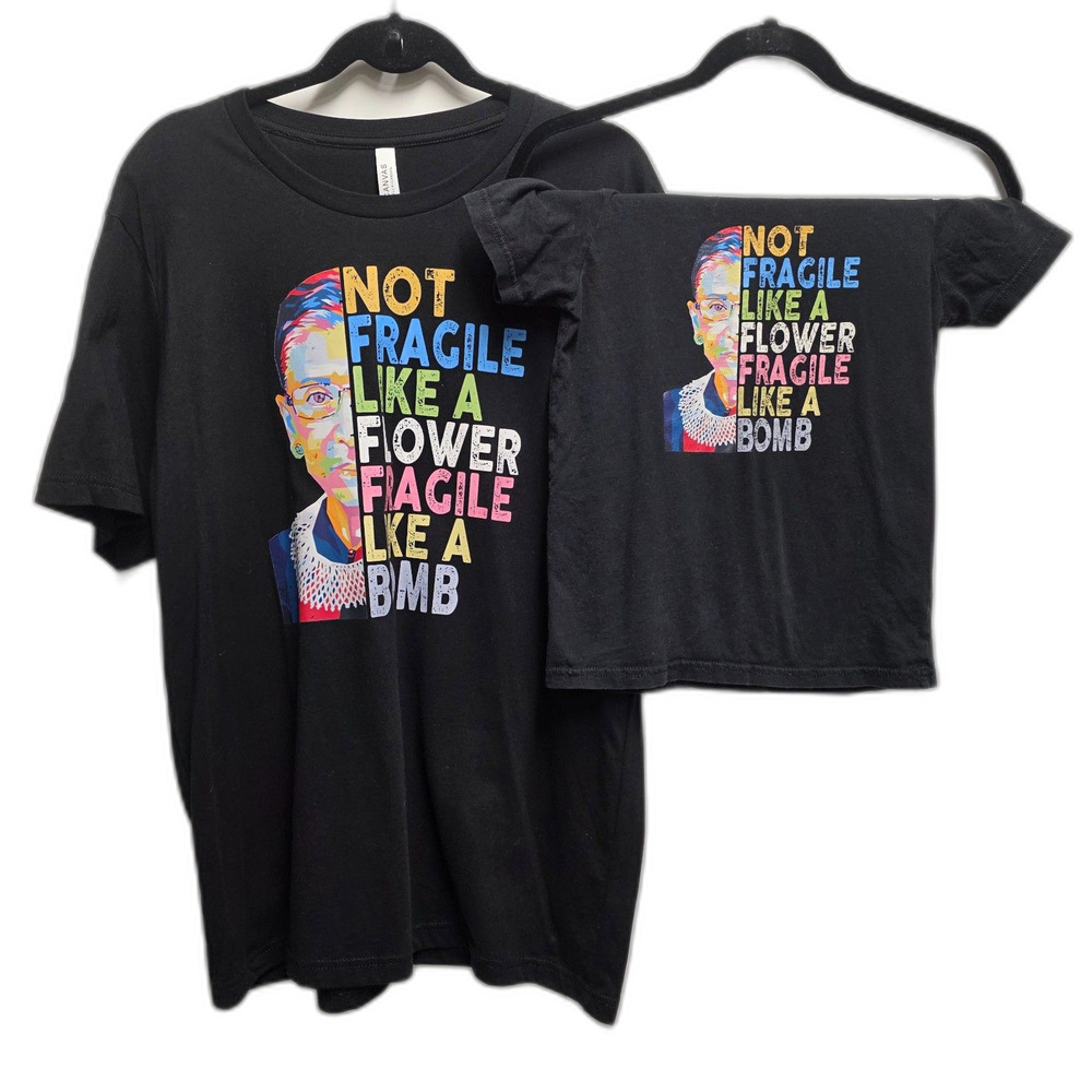Mommy & Me RBG Not Fragile Like a Flower Like a Bomb Graphic Tee Set XL Kid M